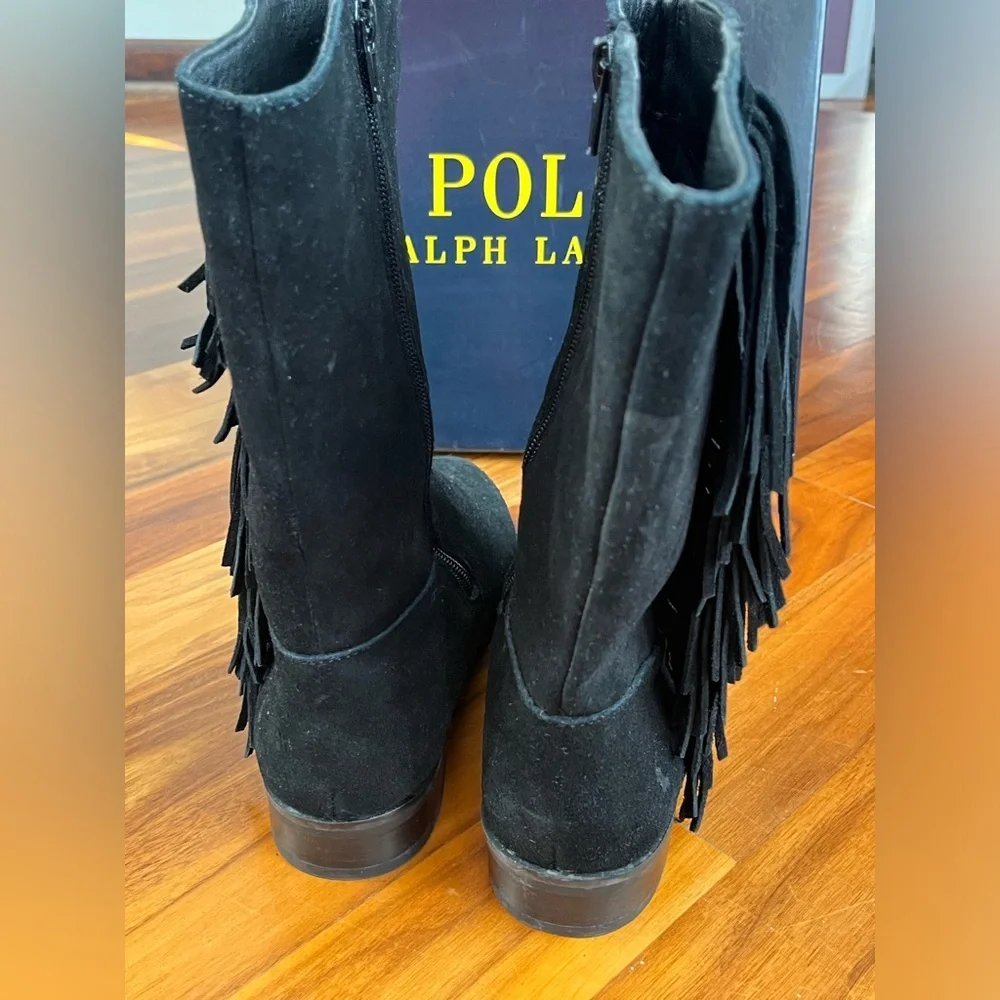 Ralph Lauren big girl size 4 suede boots, NEW